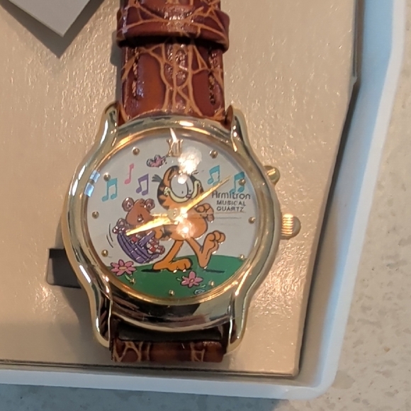 Armitron Musical Watch with Gold Case and Brown Strap - Picture 2 of 5